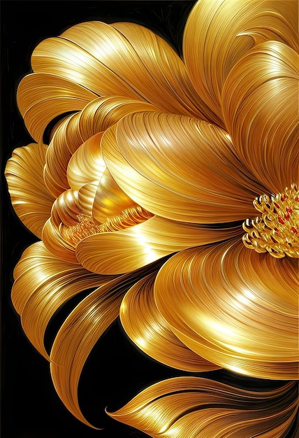 gouden bloemen gouden bloemen geïsoleerd op zwarte achtergrond