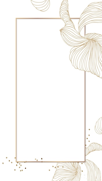 Gouden bloemen rechthoek frame mobiele telefoon behang transparant png