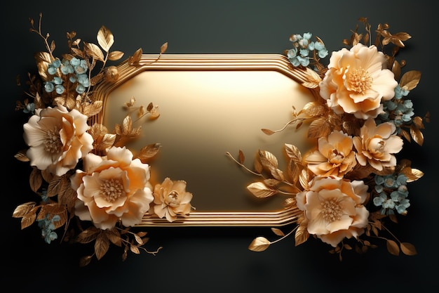 gouden bloemenframe