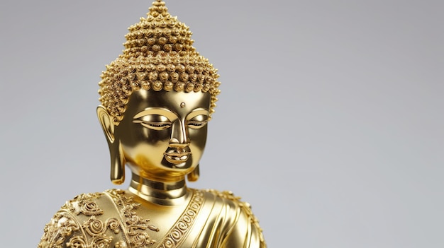 Gouden Boeddha close-up 3D-vector generatieve ai