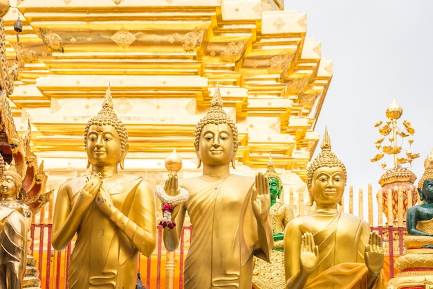 Foto gouden boedha in tempel chiang mai azië thailand