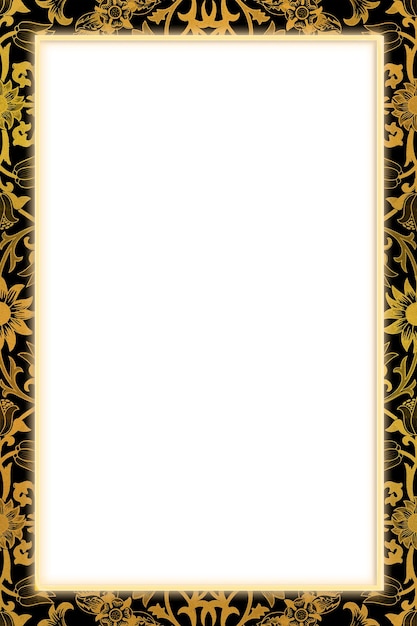 Gouden botanische frame patroon png remix van kunstwerk van William Morris
