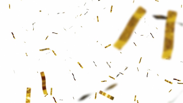 Gouden confetti explosies pakken op witte achtergrond