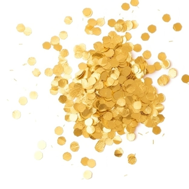 Foto gouden confetti geïsoleerd illustratie ai generativexa