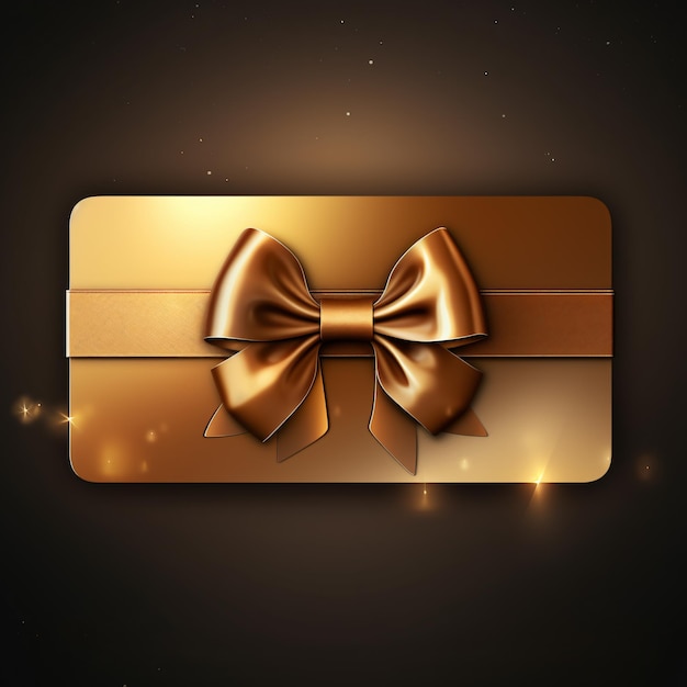 Gouden creditcard of cadeaubon met gouden lint