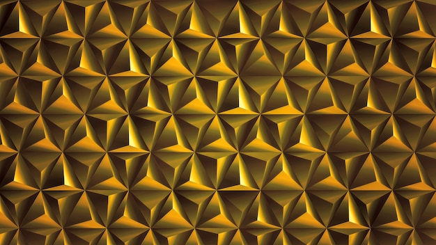Gouden d muur met abstracte vormen