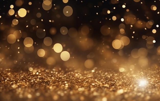 Gouden deeltjes bokeh decoratieve achtergrond