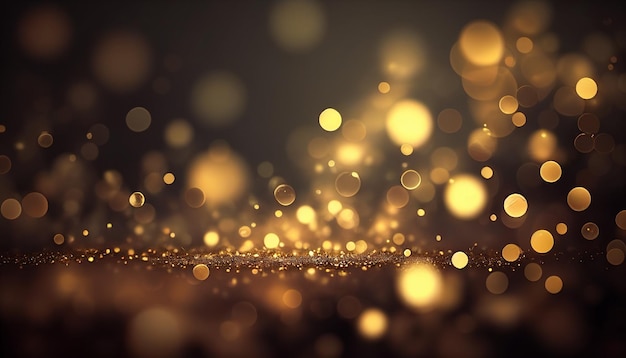 Gouden deeltjes bokeh effect luxe achtergrond Generatieve AI