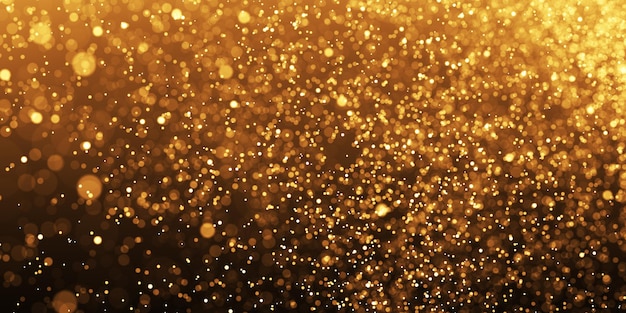 Gouden deeltjesstofachtergrond met bokeh-effect