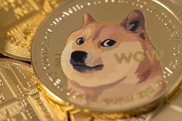 Gouden dogecoin munt crypto-valuta