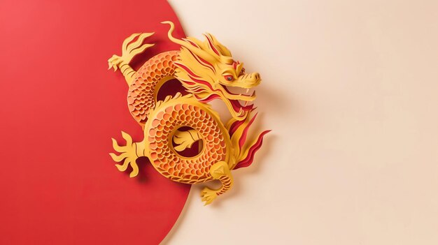 Foto gouden draak chinees nieuwjaar banner achtergrond behang