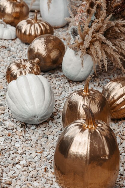 Gouden en bronzen pompoenenHalloween