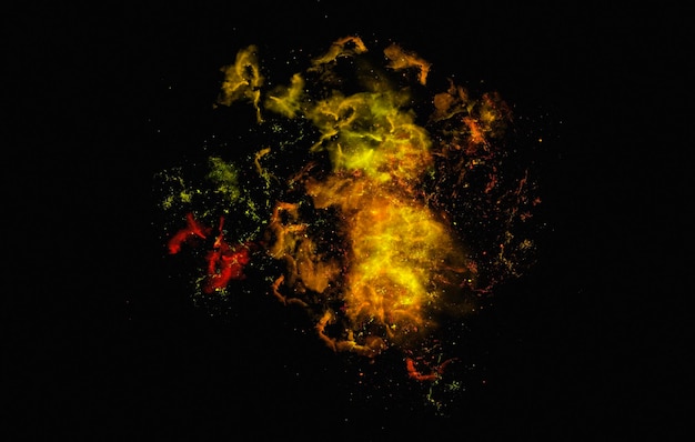 Gouden en oranje galaxy waterverf sterren spatten transparant