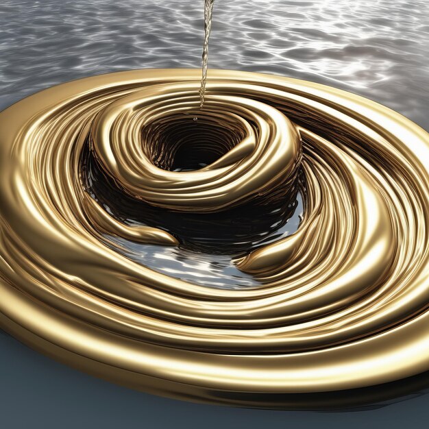 Foto gouden en zwarte vloeistof splashgouden en zwarte vloeistof splashgouden olie splash 3 d illustratie 3 d ren