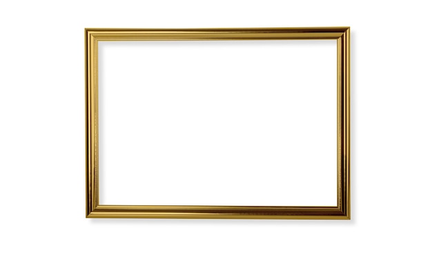 Gouden frame geïsoleerd op een witte achtergrond met uitknippad