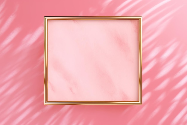 Gouden frame op roze abstracte achtergrond