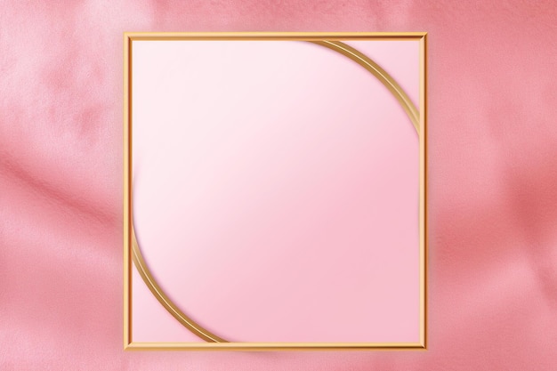 Gouden frame op roze abstracte achtergrond