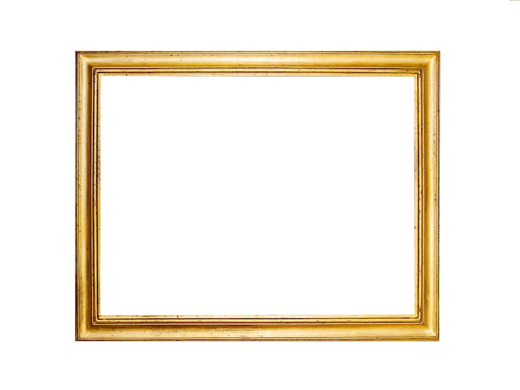 Foto gouden frame op wit