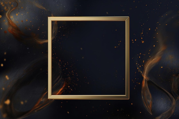 Gouden frame op zwarte abstracte achtergrond