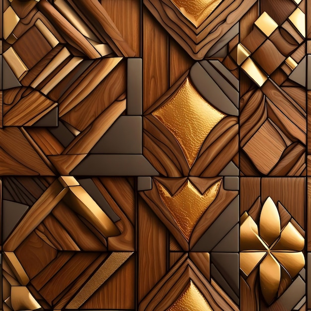 Gouden geometrisch houten patroon