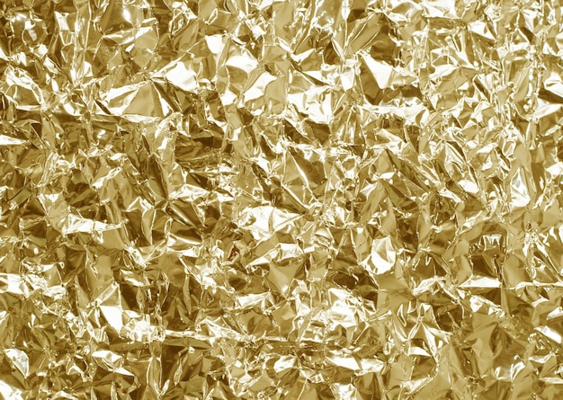 Foto gouden glanzend folie verfrommeld papier