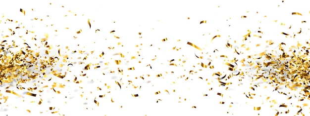 Gouden glitter confetti geïsoleerd op witte achtergrond