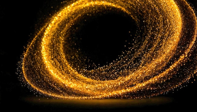 Gouden glitter draait op donkere achtergrond
