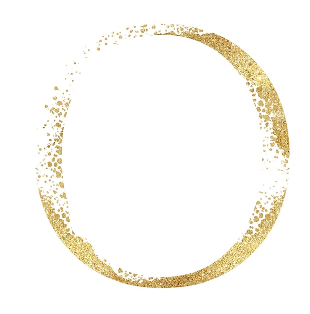 Gouden glitter hoofdletter o met dispersie-effect geïsoleerde illustratie