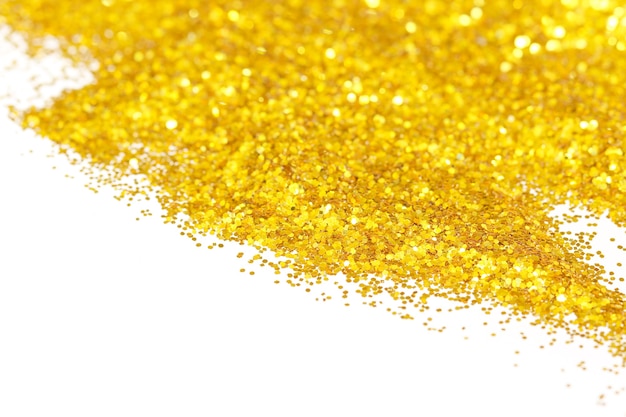 Gouden glitter op witte achtergrond