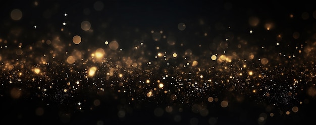 gouden glitter op zwarte achtergrond gelukkig nieuwjaar vakantieconcept