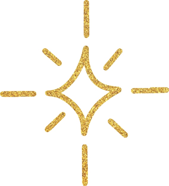 Gouden glitter sprankelende ster gouden folie glinsterende ster