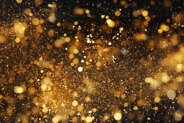 Gouden glitter vintage lichten achtergrond goud en zwart verfoeid