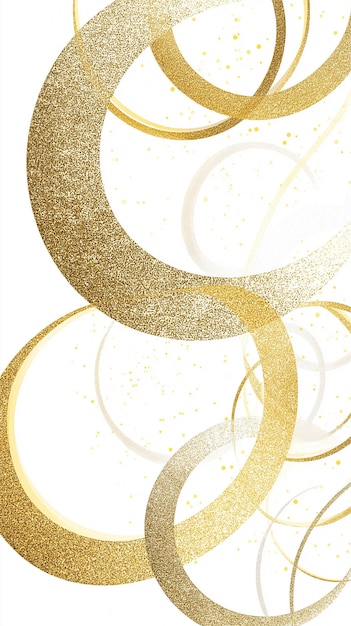 Gouden glittergolf geïsoleerde witte achtergrond