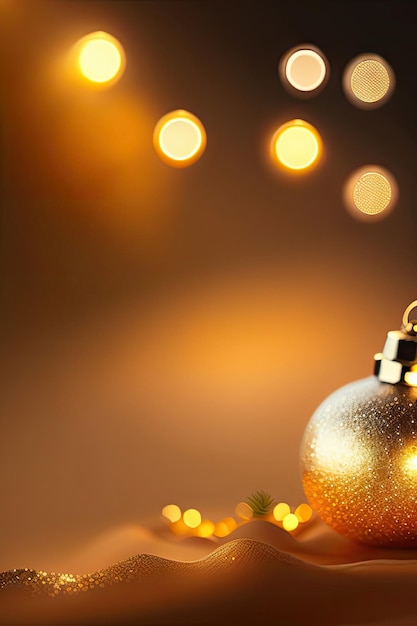 Gouden gloed Kerstverlichting Sparkle glitter schitteren Shimmer bokeh niet gefocust achtergrond behang