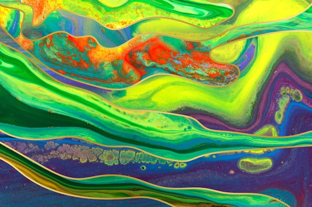 Gouden golven lagen abstracte psychedelische achtergrond