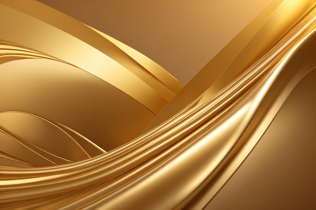 Foto gouden golven op een gouden achtergrond abstract behang voor desktop met generatieve ai