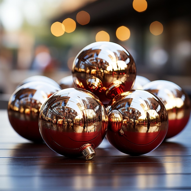 Gouden kerstballen Kerstthema Generatieve AI