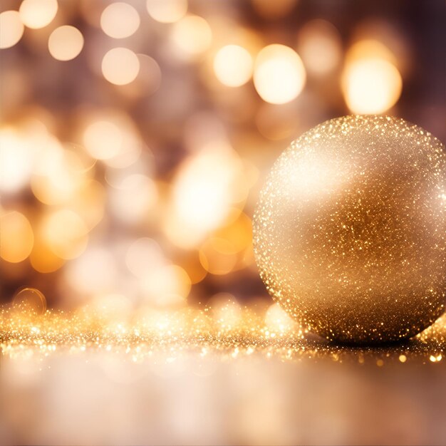 gouden kerstballen op bokeh achtergrond met kopie ruimte