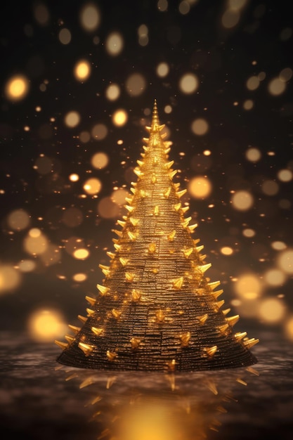 Foto gouden kerstboom interieur feest decor