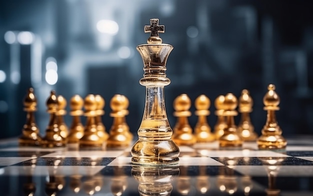 Gouden koningin is de leider van het schaakspel.