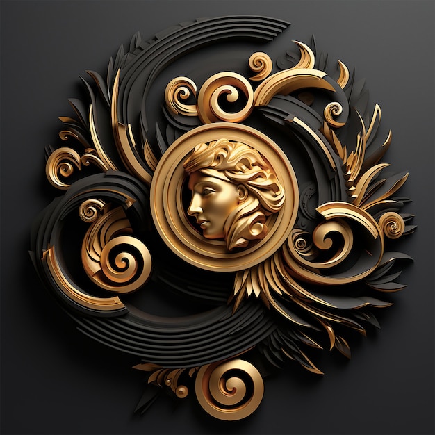 Gouden kunstdecor 3d abstract ontwerp