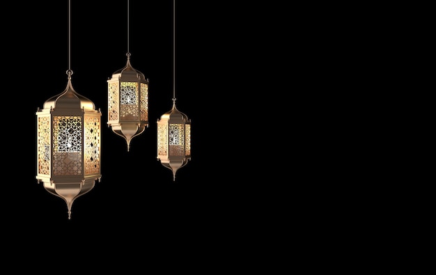 Gouden lantaarn, kaarslamp Concept voor islamitische vieringsdag ramadan kareem of eid al fitr adha