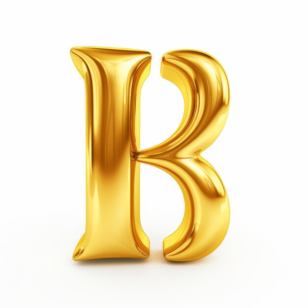 Gouden letter B in Vray Tracing Style Precise Hyperrealisme 3D illustratie