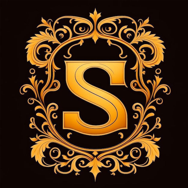 Foto gouden letter s in een decoratief kader vectorillustratie voor uw ontwerp