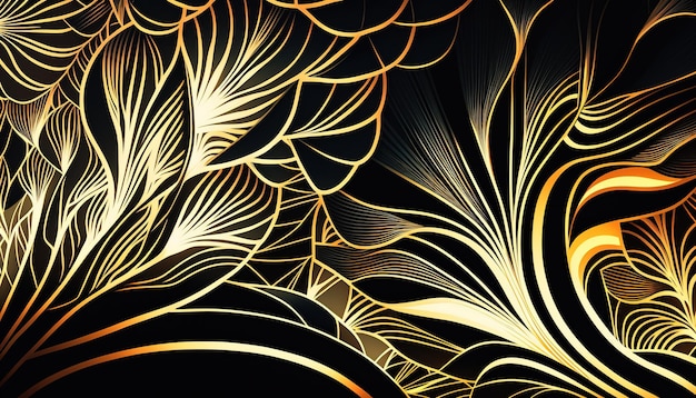 Gouden lijnen patroon achtergrond Mooie minimalistische print voor uw decor voor ansichtkaart gefeliciteerd en poster AI