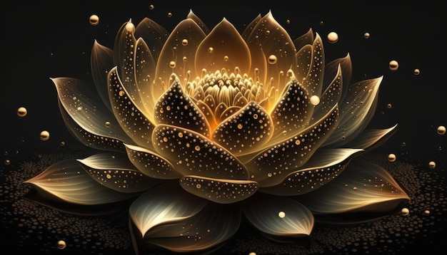 Gouden Lotus Illustratie met Starlight voor Boeddha Purnima Vesak Day