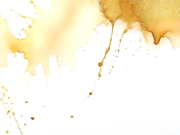 Foto gouden luxe inkt en aquarel texturen op een witte papier achtergrond ai_generated