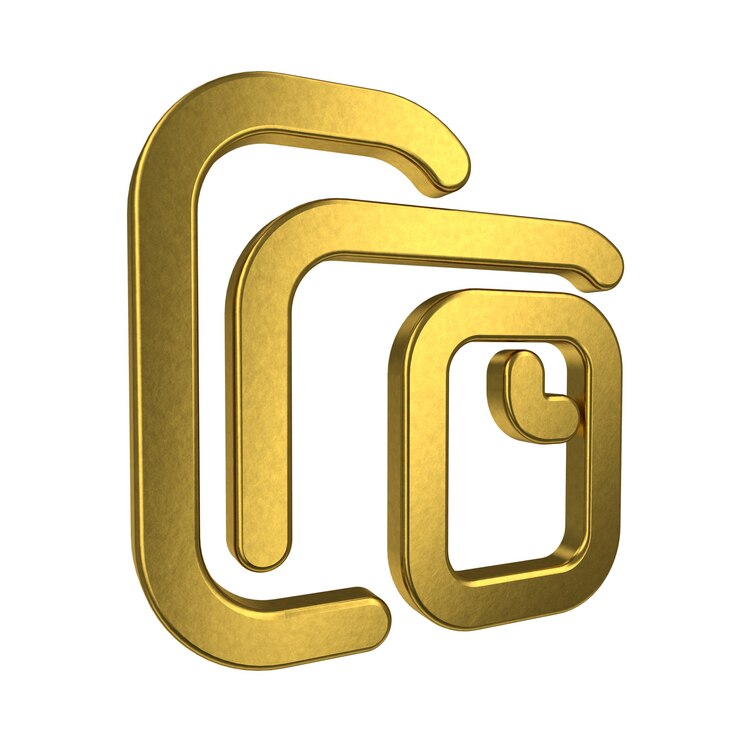 Gouden map geïsoleerd op een witte achtergrond 3D-rendering