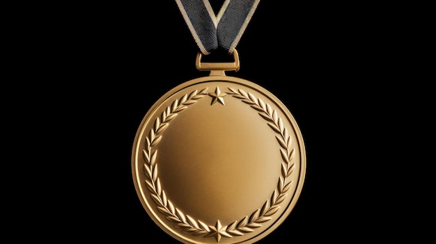 gouden medaille geïsoleerd op zwart