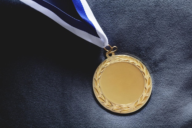 Gouden medaille op fluwelen kussen Olympische spelen